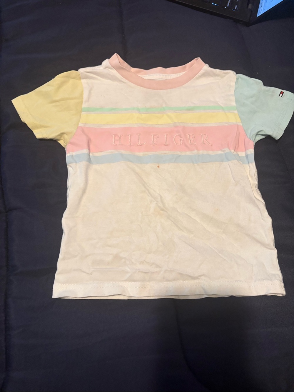Tommy Hilfiger Kids Pastel Stripe Short Sleeve Tee - White/Pastel